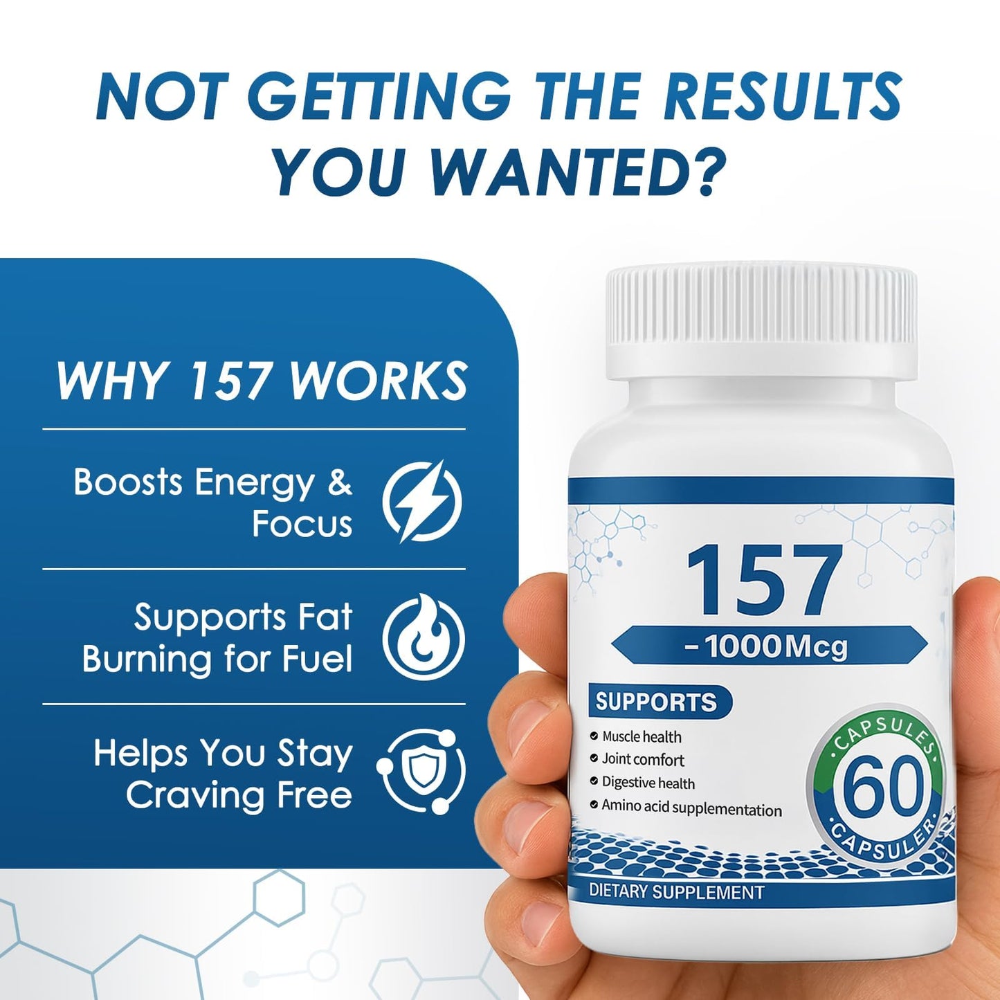 157 1000 mg Supplement - Non-GMO, Gluten-Free, 60 Capsules