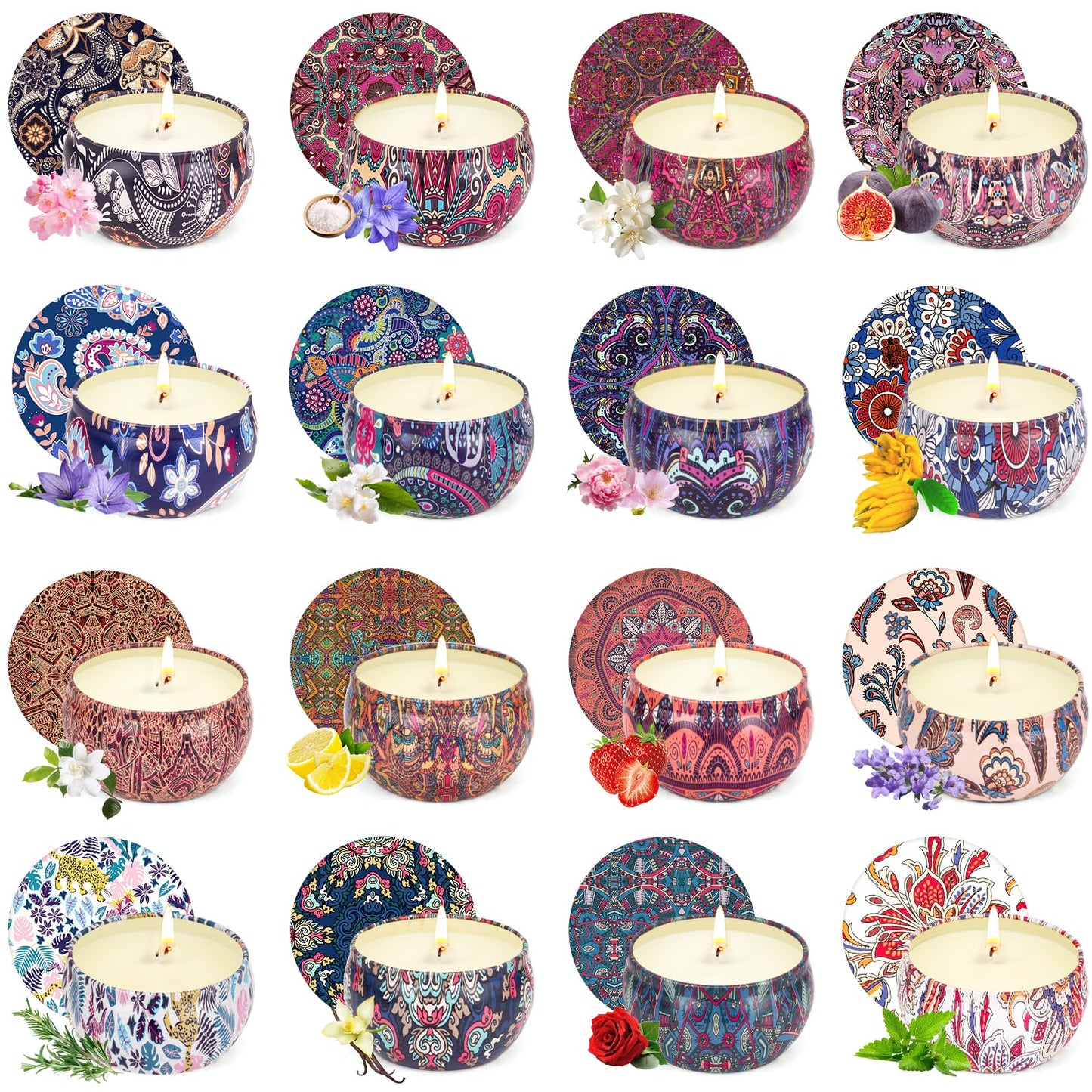 16 Pack Scented Candles Gift Set for Women | Soy Wax Aromatherapy