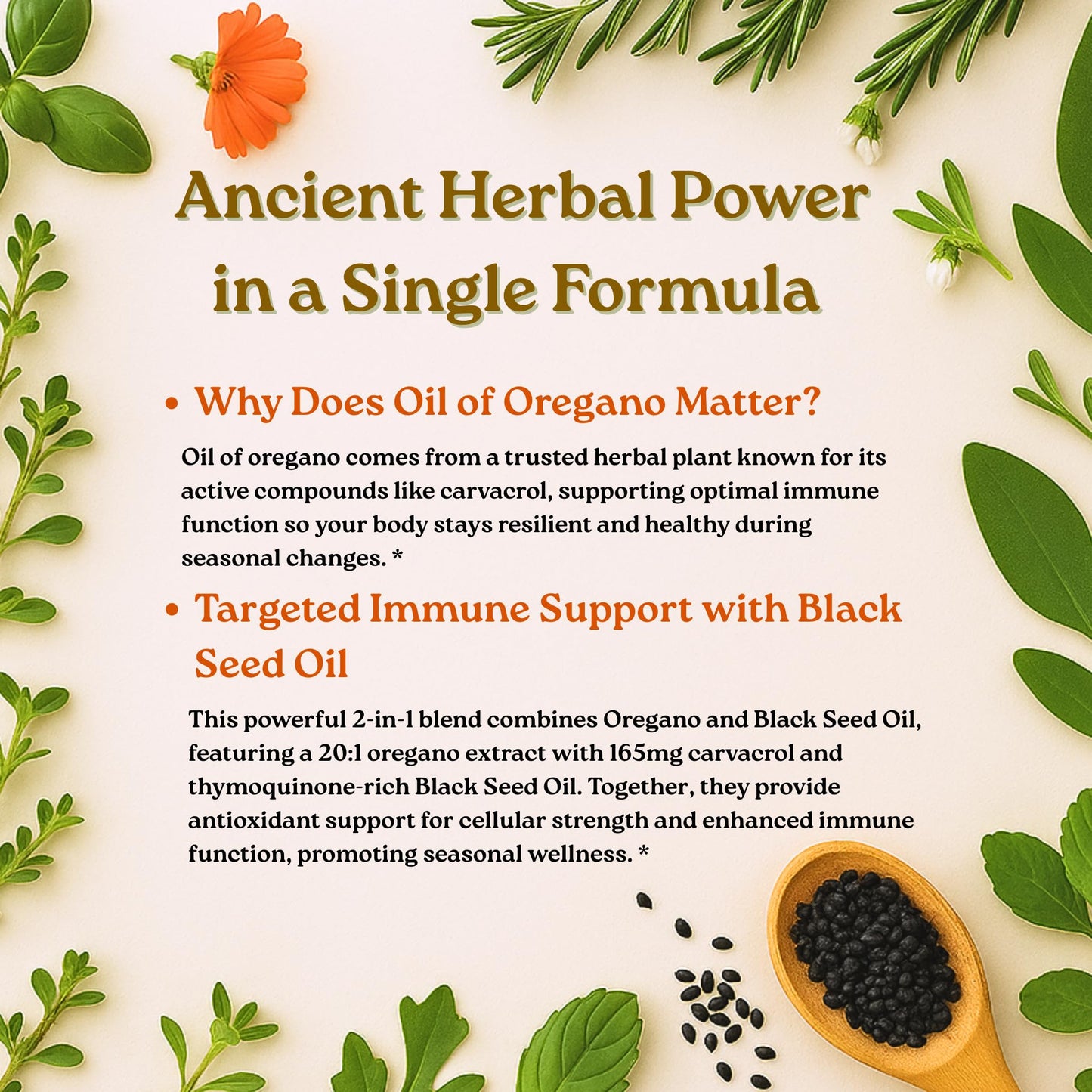 Oil of Oregano Softgels 300 Count – 2-in-1 Black Seed Oil (4X Carvacrol)