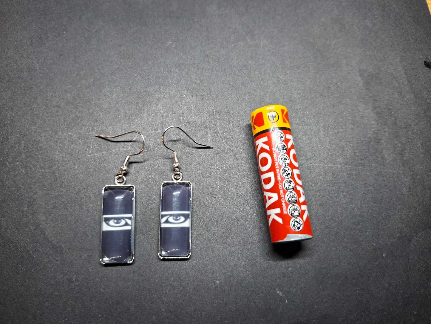 Siouxsie And the Banshees Inspired Stainless Steel rectangle image earrings , Goth Gothic Witchy