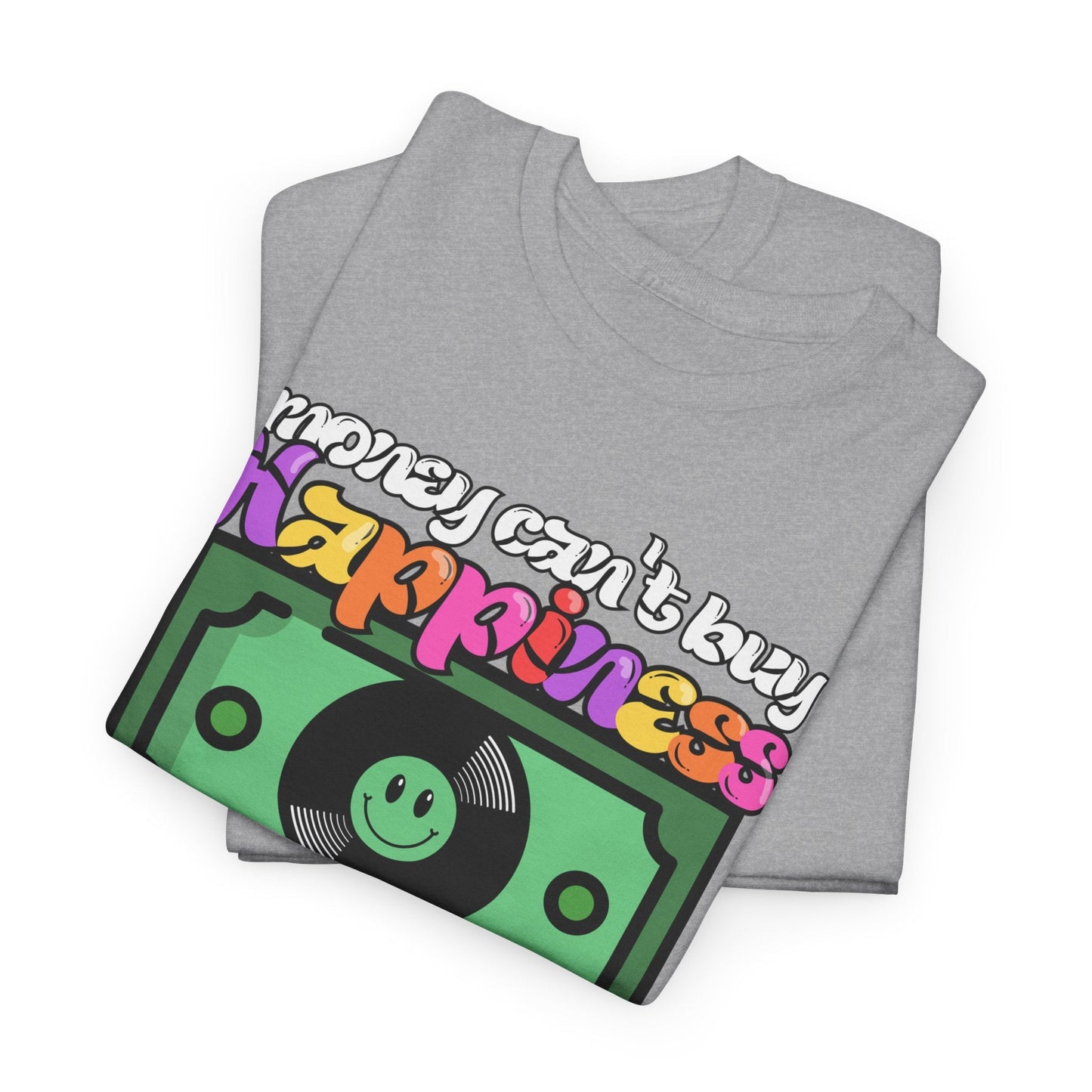 'Money can't buy happiness' Men's Vinyl T-Shirt