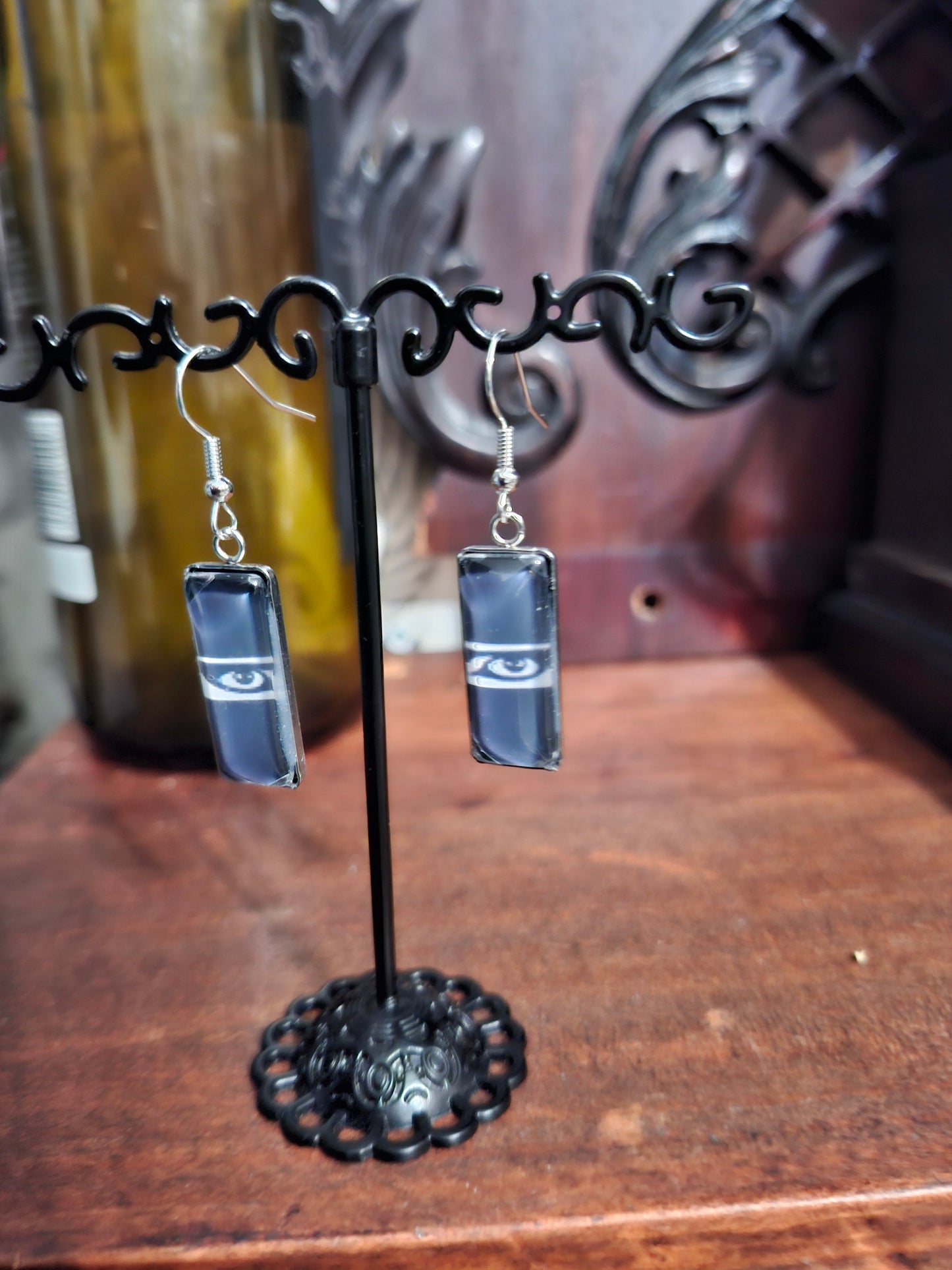 Siouxsie And the Banshees Inspired Stainless Steel rectangle image earrings , Goth Gothic Witchy
