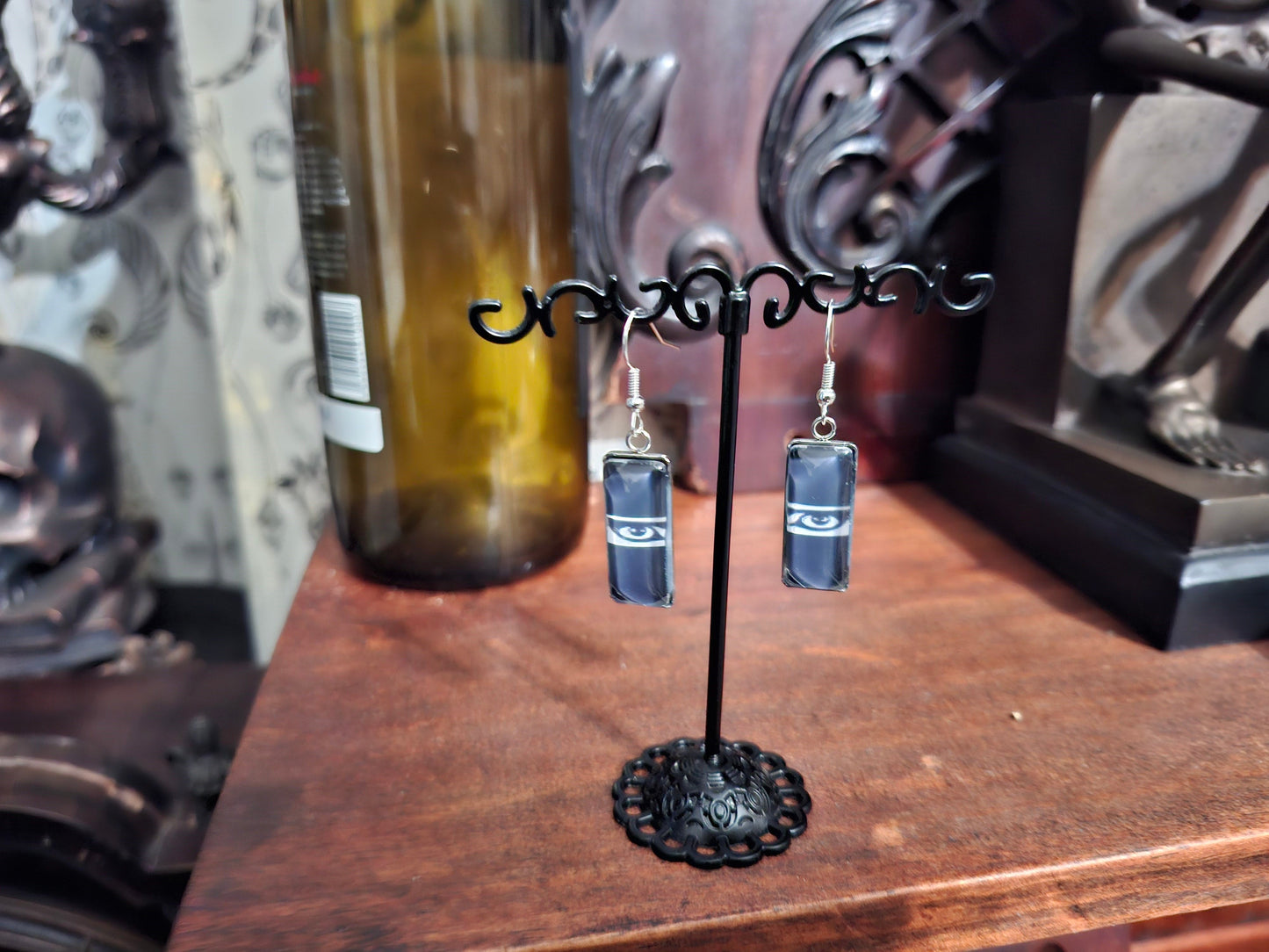 Siouxsie And the Banshees Inspired Stainless Steel rectangle image earrings , Goth Gothic Witchy