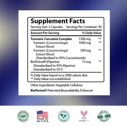 Research Verified Turmeric Curcumin with BioPerine (C3) - Vegan - Made in USA - 180 Capsules