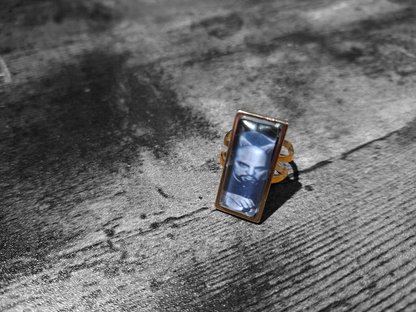 Rectangle adjustable Rings,Anton LaVey : Satanic occult goth witchy ritual jewelry