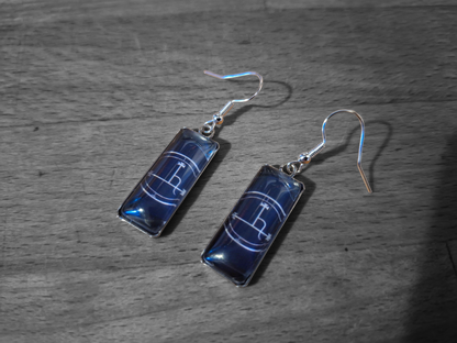 Goth Gothic Witchy Occult Sigil of "Lilith" Inspired Stainless Steel rectangle image earrings