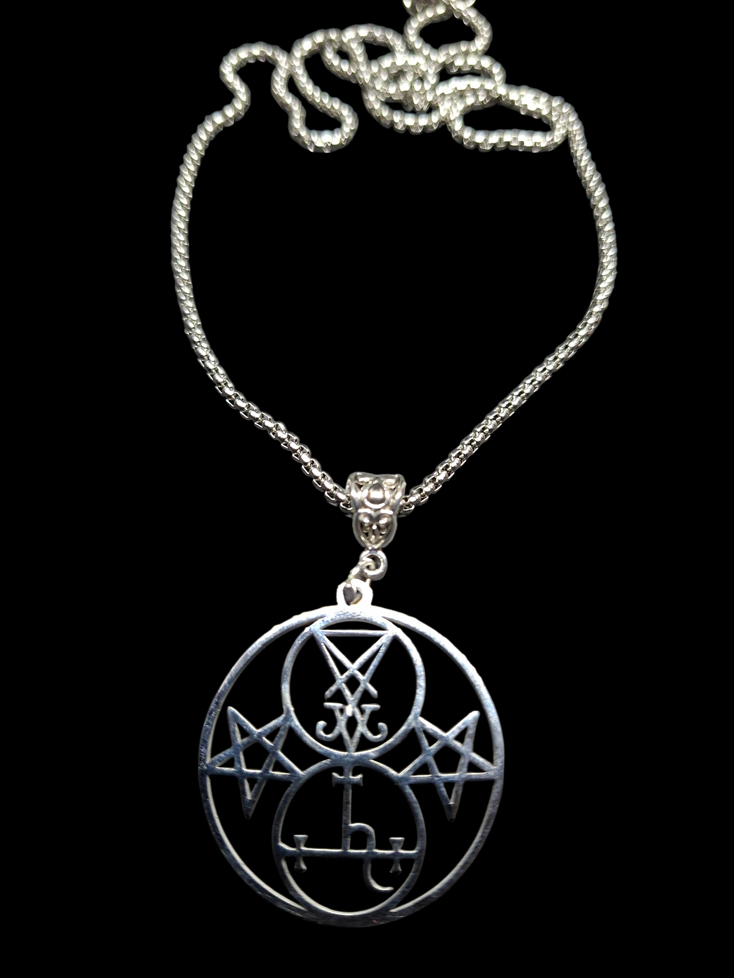 Sigil of Lucifer & Lilith Double Seal Pendant Necklace Occult Protection Amulet :Satanic Witchy