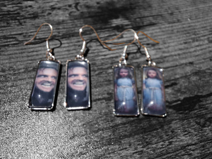 Stainless Steel rectangle image earrings ,"The Shining" inspired
