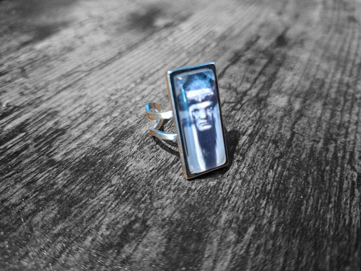 Rectangle adjustable Rings,aleister crowley thelema : occult goth witchy ritual jewelry