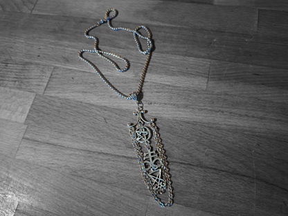 Goth Gothic Witchy witch witchcraft killstar Occult satanic "Satanic Trinity" chandelier necklace