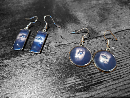 Round & Rectangle image earrings inspired by "Bride of Chucky " Chucky and tiffany