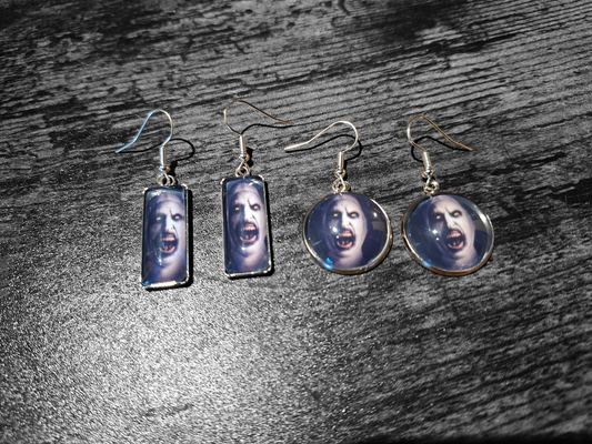 Earrings ,The Conjuring inspired "Nun" round or rectangle