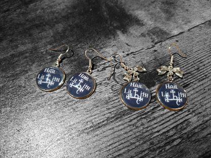 Hail Lilith earrings with bow or plain: Goth Witchy Occult Witch Pagan Satanic