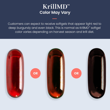 1MD KrillMD - Antarctic Krill Oil Omega-3 with Astaxanthin, EPA & DHA | 60 Softgels (2-Pack)