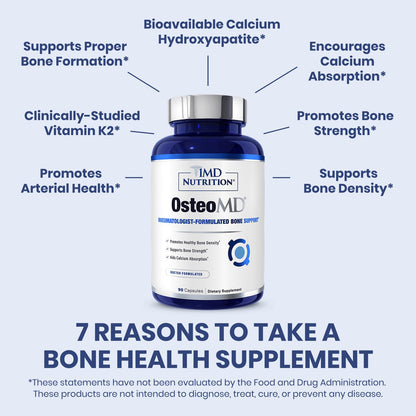 1MD Nutrition OsteoMD – Comprehensive Bone Health Support with Vitamin D3, K2 (MenaQ7) & Hydroxyapatite