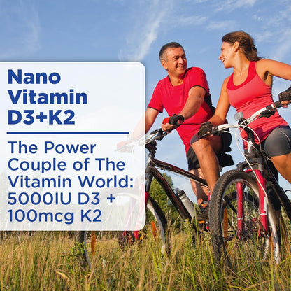 Nano Vitamin D3+K2 Nano-Particles – 5000 IU, Rapid Absorption, 1 oz (Non-GMO, Gluten Free)