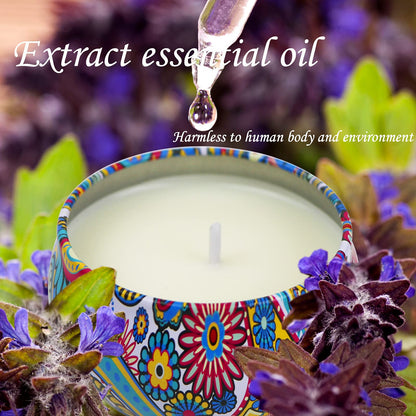 2 Pack 2.5oz Floral Scented Soy Candles – Travel Tin Aromatherapy Set