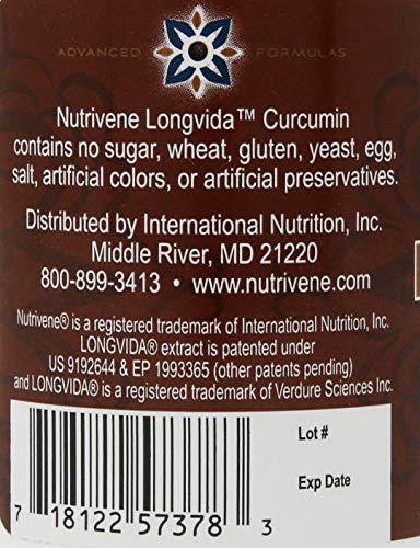 2-Pack Curcumin Longvida by Nutrivene – 500 mg, 60 Capsules