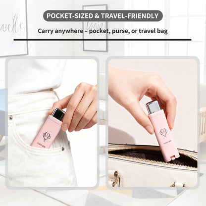 2 Pack Portable Dental Floss Dispenser – 3 Box Set (150 Picks) | Travel Case, 2 Pink