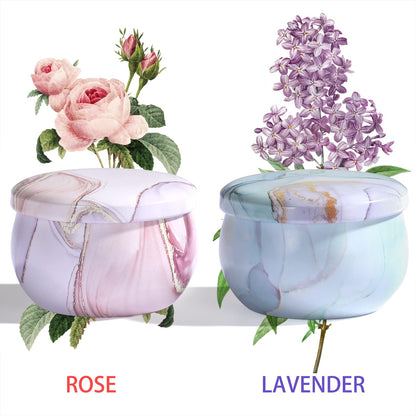 2-Pack Soy Candles Gift Set - Lavender, Vanilla & Rose Scents in Portable Tin Jars