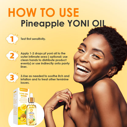 2-Pack Yoni Oil for Women – Organic Pineapple Feminine Oil, pH Balance, 1 fl oz/pc