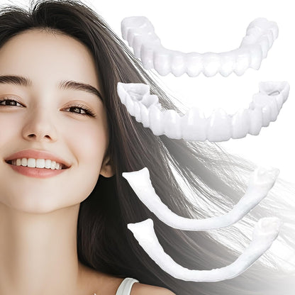 2 Pairs Temporarily Adjustable Smile Aligners – Natural & Comfortable for Men & Women (White)
