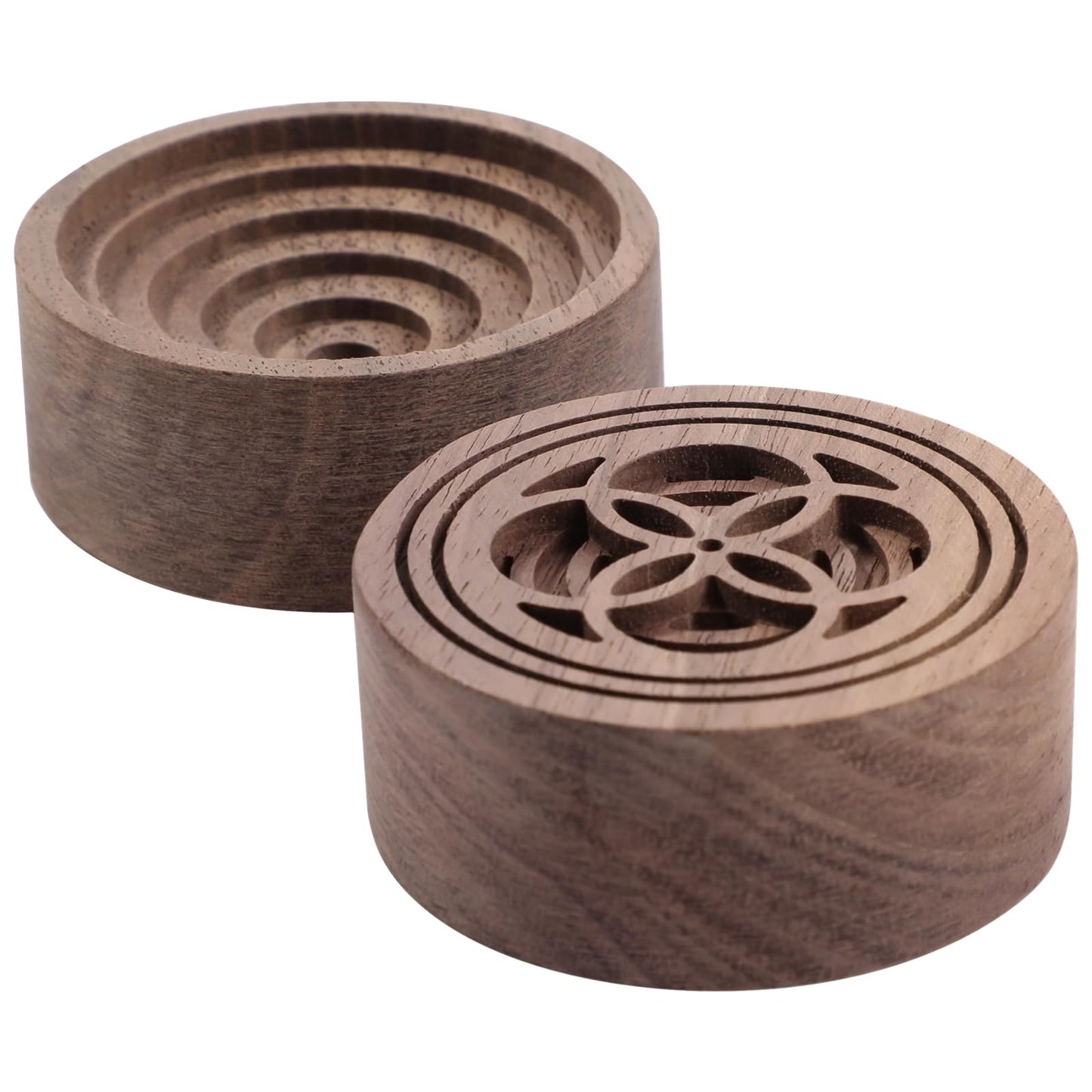 2 Pcs Walnut Wood Essential Oil Diffuser – Round Aromatherapy Diffuser