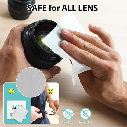 200 Count Lens Wipes for Eyeglasses | Scratch-Free, Streak-Free Cleaning