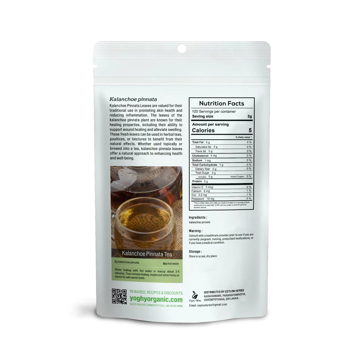 200 Kalanchoe Pinnata Leaves – Dried Organic, 100% Pure & Natural