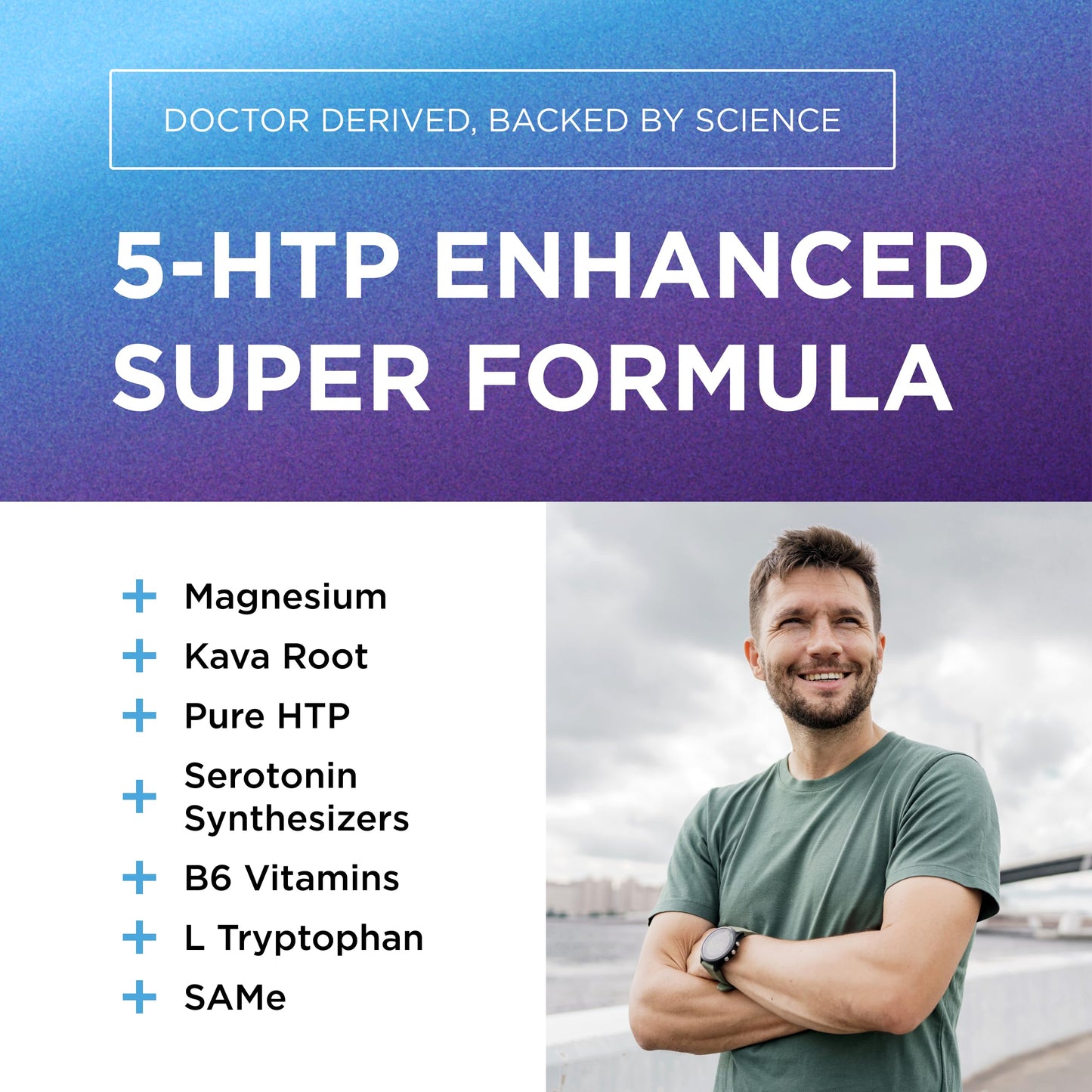 200 mg 5-HTP Elite with Kava, Magnesium & SAM-e – Sleep & Wellbeing, 60 Capsules