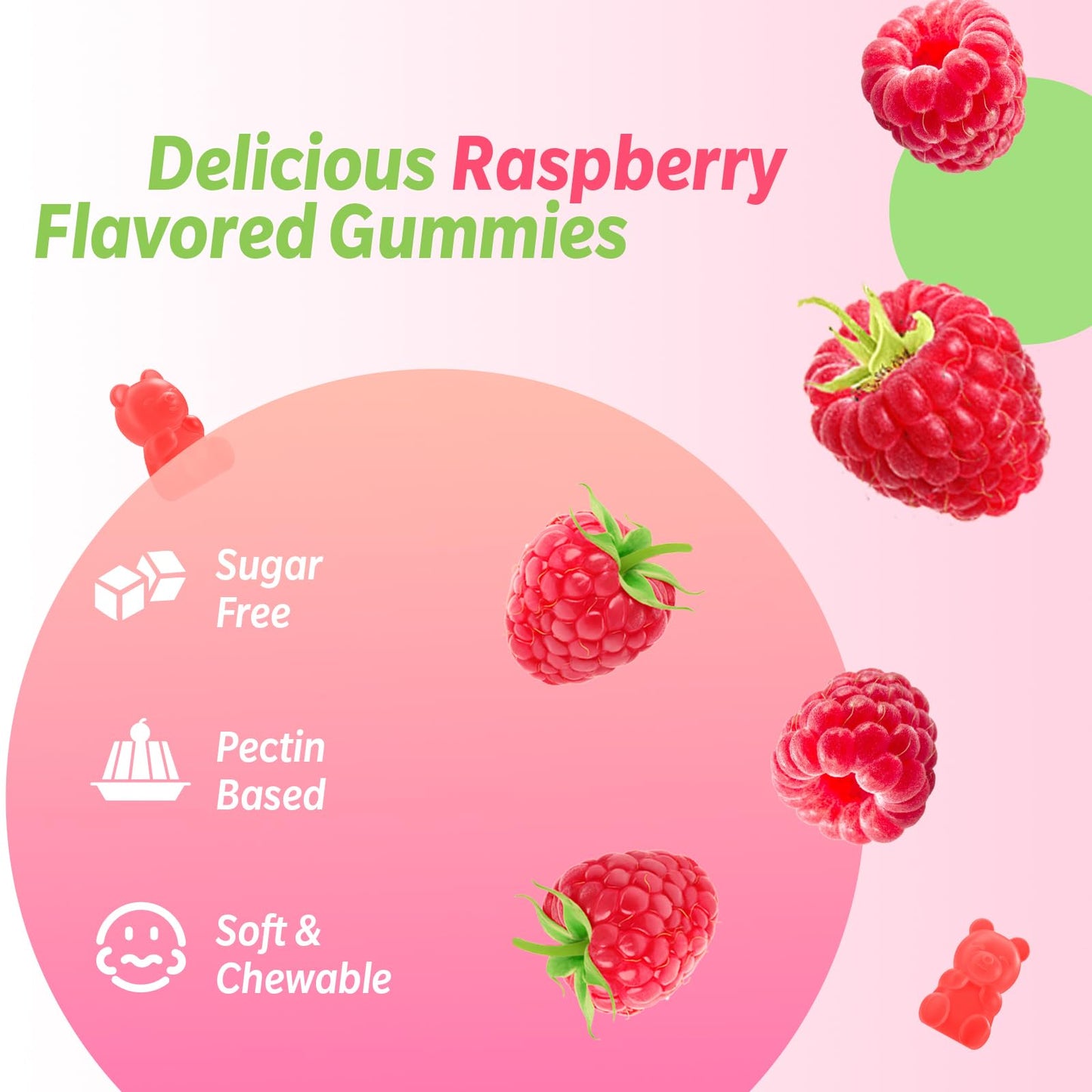200mg Magnesium Glycinate Gummies – High Absorption Raspberry, 2-Pack (120 Count)