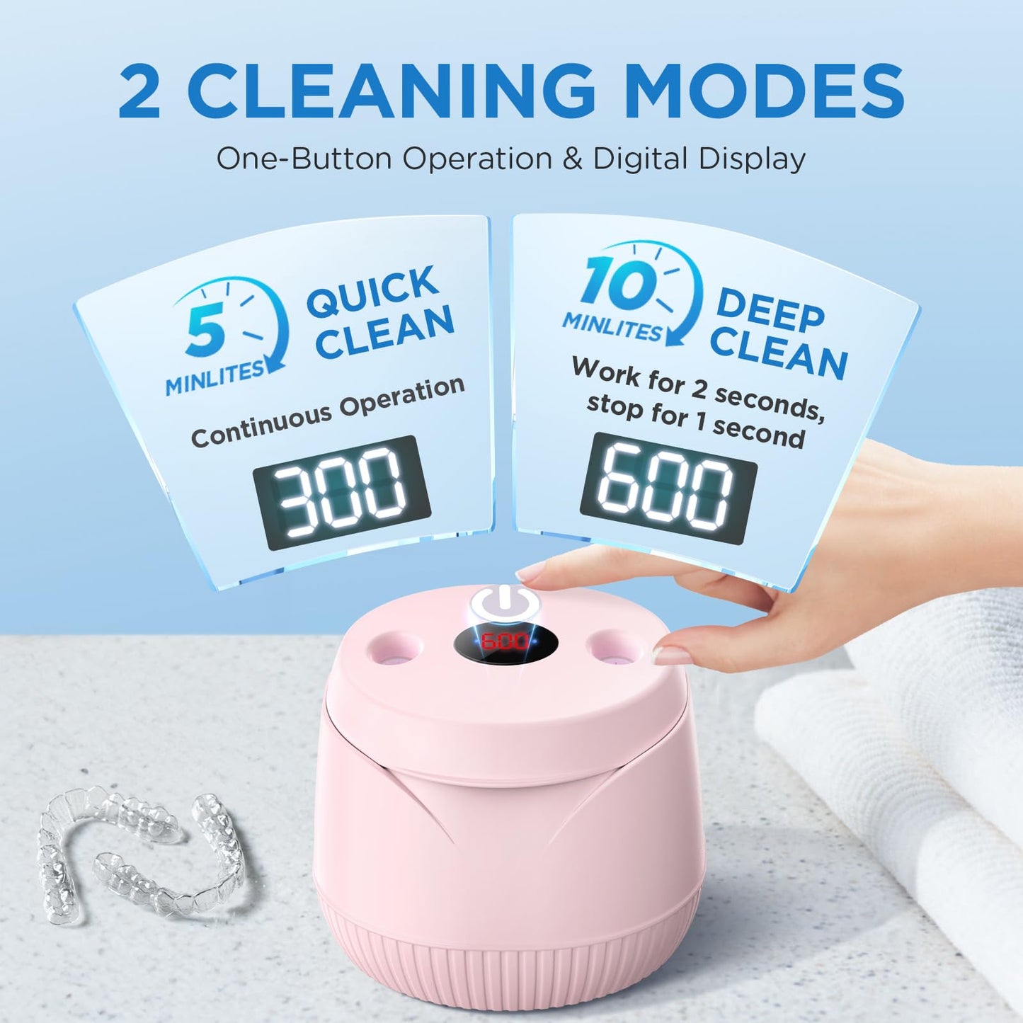 Dental Ultrasonic Retainer Cleaner Machine – 45kHz, 200ml, Digital Timer, UV Light