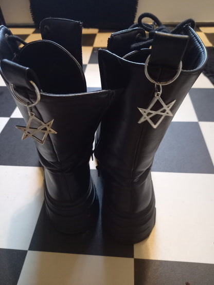 Goth gothic witchy Witch occult witchcraft Satanic "sigil of Satan" Boot, Bag Charm or Keyring"