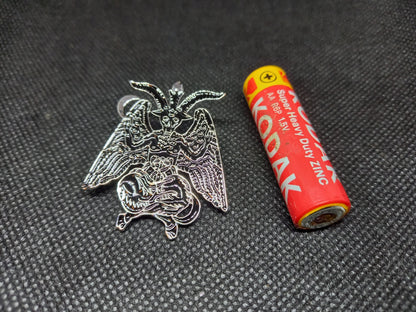 Occult Satanic large black enamel "Baphomet" pin badge