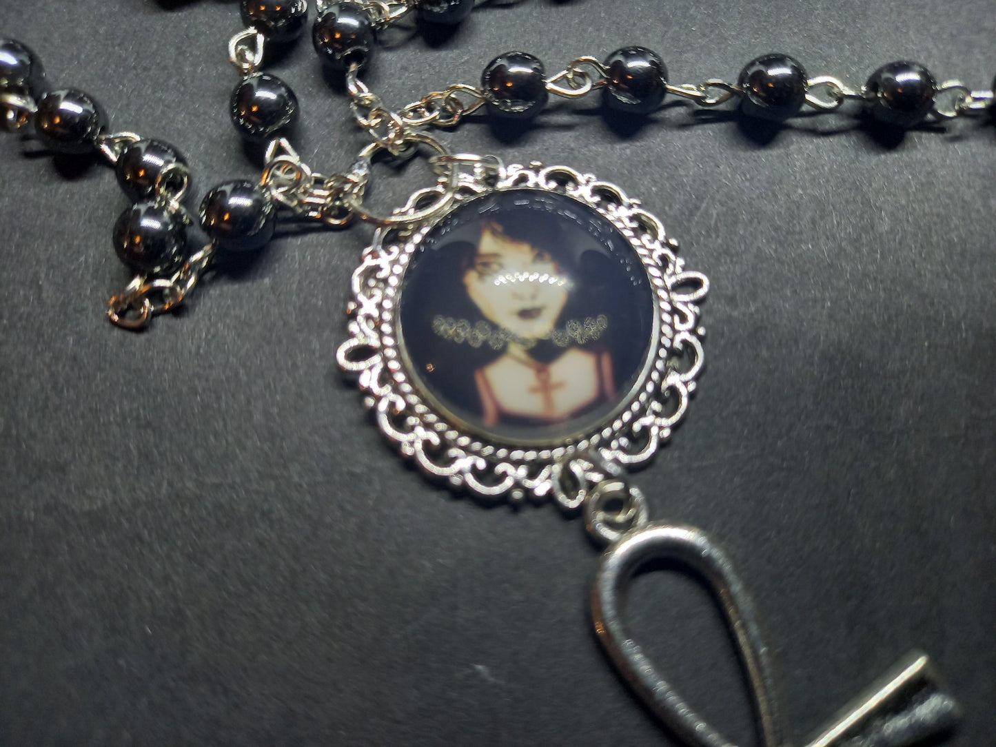 Goth Gothic Withy Killstar neil gaiman's sandman "Death" inspired double layer rosary