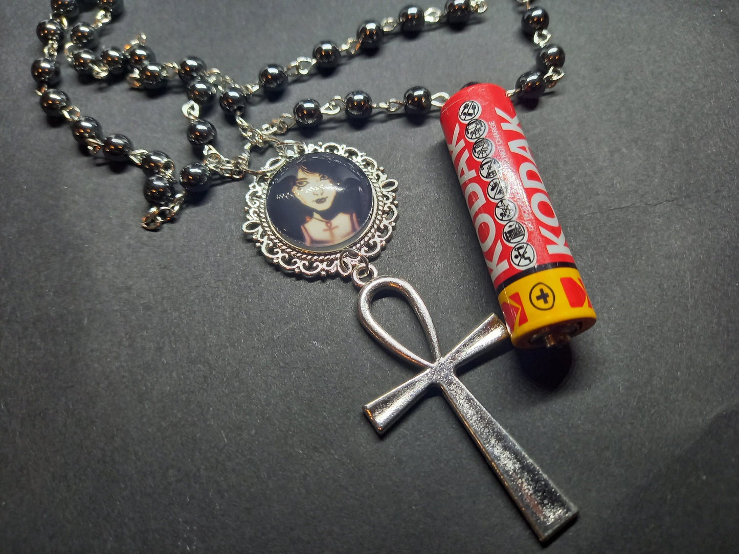 Goth Gothic Withy Killstar neil gaiman's sandman "Death" inspired double layer rosary