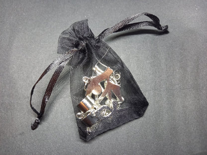 Earings , " Eye of Horus" with chain and ear cuff and small ankh :goth witchy