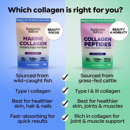 Benjamin Button Marine Collagen Peptides Powder - 400g - Unflavoured