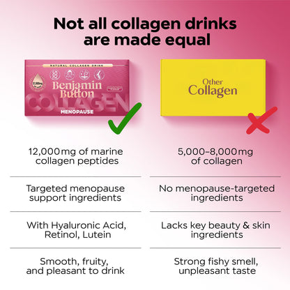 Benjamin Button 12,000mg Marine Collagen Drink - Passionfruit Liquid Sachets - 14 Sachets - Menopause Support