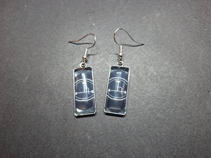 Goth Gothic Witchy Occult Sigil of "Lilith" Inspired Stainless Steel rectangle image earrings
