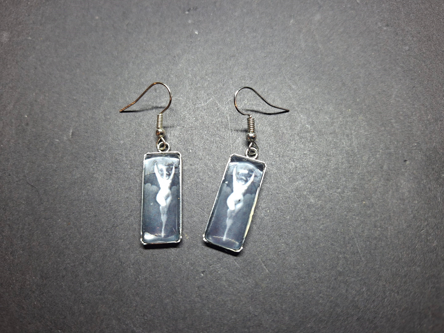 Goth Gothic Witchy Occult Succubus "Lilith" Inspired Stainless Steel rectangle image earrings