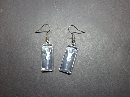 Goth Gothic Witchy Occult Succubus "Lilith" Inspired Stainless Steel rectangle image earrings