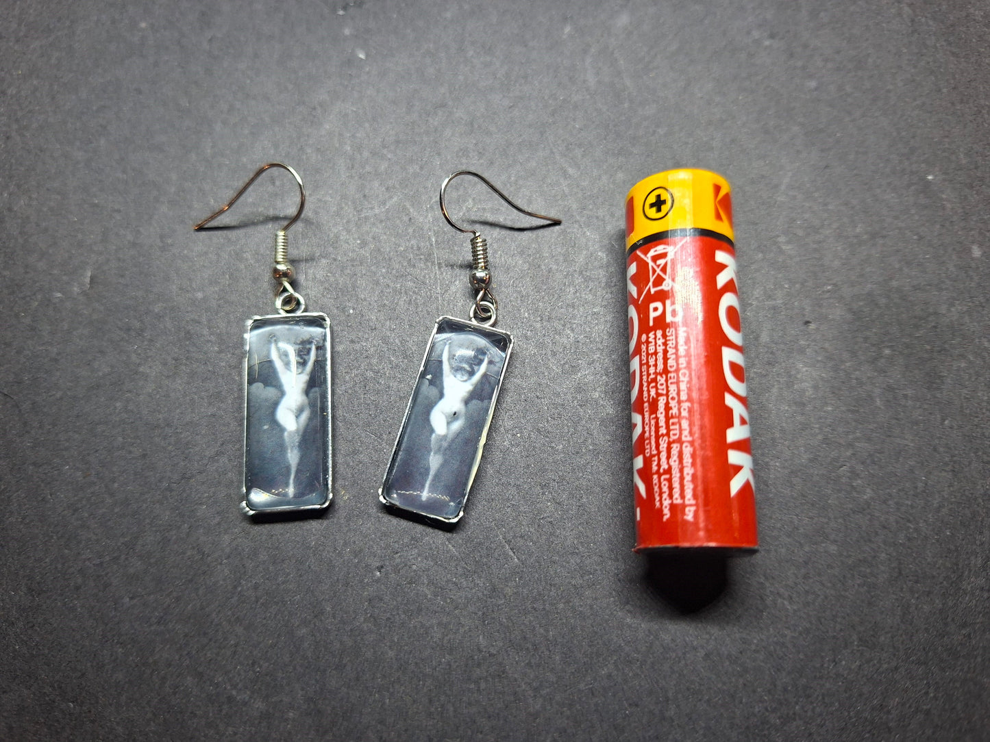 Goth Gothic Witchy Occult Succubus "Lilith" Inspired Stainless Steel rectangle image earrings