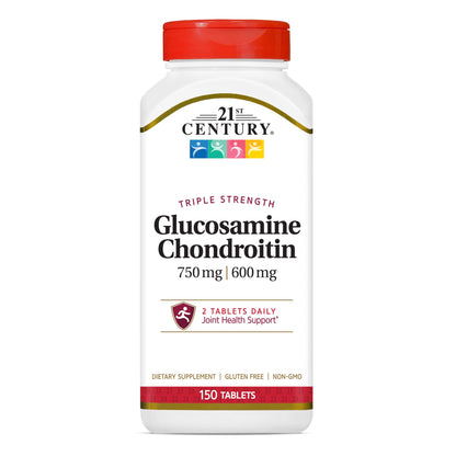 21st Century Glucosamine Chondroitin 750/600mg – Triple Strength Tablets (150 Count)