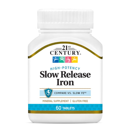 21st Century Slow Release Iron Tablets – 60 Count (Pack of 3) | Gentle Iron