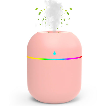 220ml Mini Essential Oil Diffuser for Desk - Pink | Auto-Off, Night Light, Quiet Humidifier