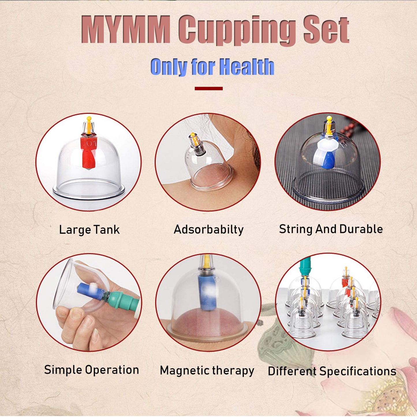 26 Cupping Cups Biomagnetic Traditional Chinese Therapy Kit | Household Vacuum Cupping Set