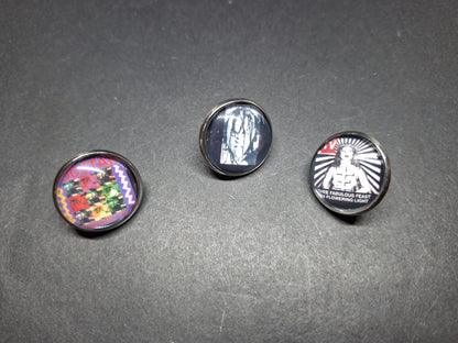 Gothic Goth Old School 1980's Alternative Psychic TV TOPY Thee Temple ov Psychick Youth Genesis P-Orridge Inspired set of three pin badgesV2