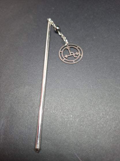 Metal hair stick with "Rosary and lilith " detail : Goth witchy killstar witch pagan accessory