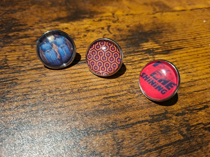 Set of 3 Snap Back Pin Badges "The Shinning" inspired